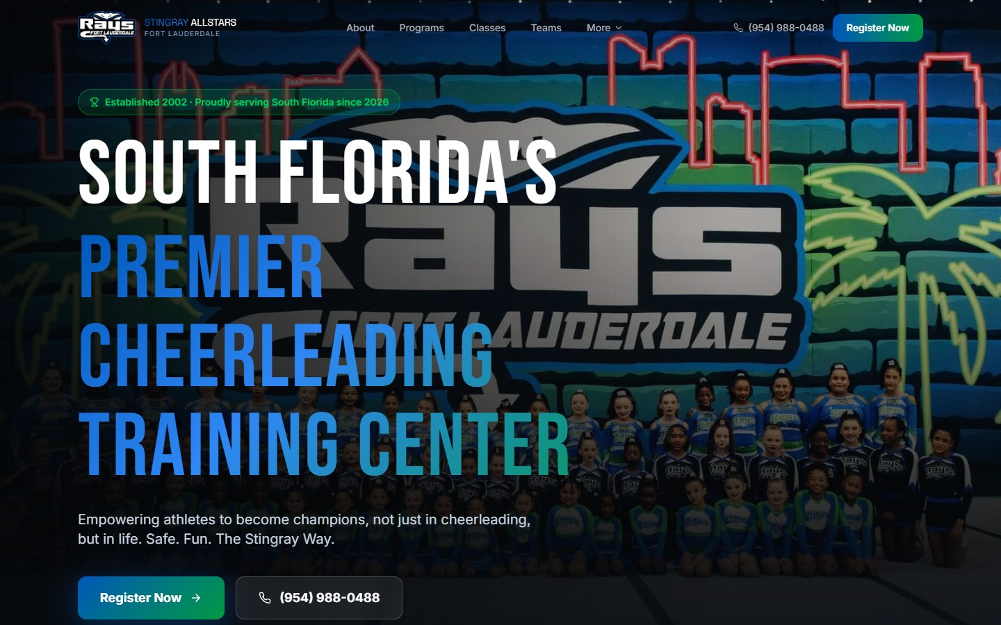 Stingray Allstars Fort Lauderdale live website homepage