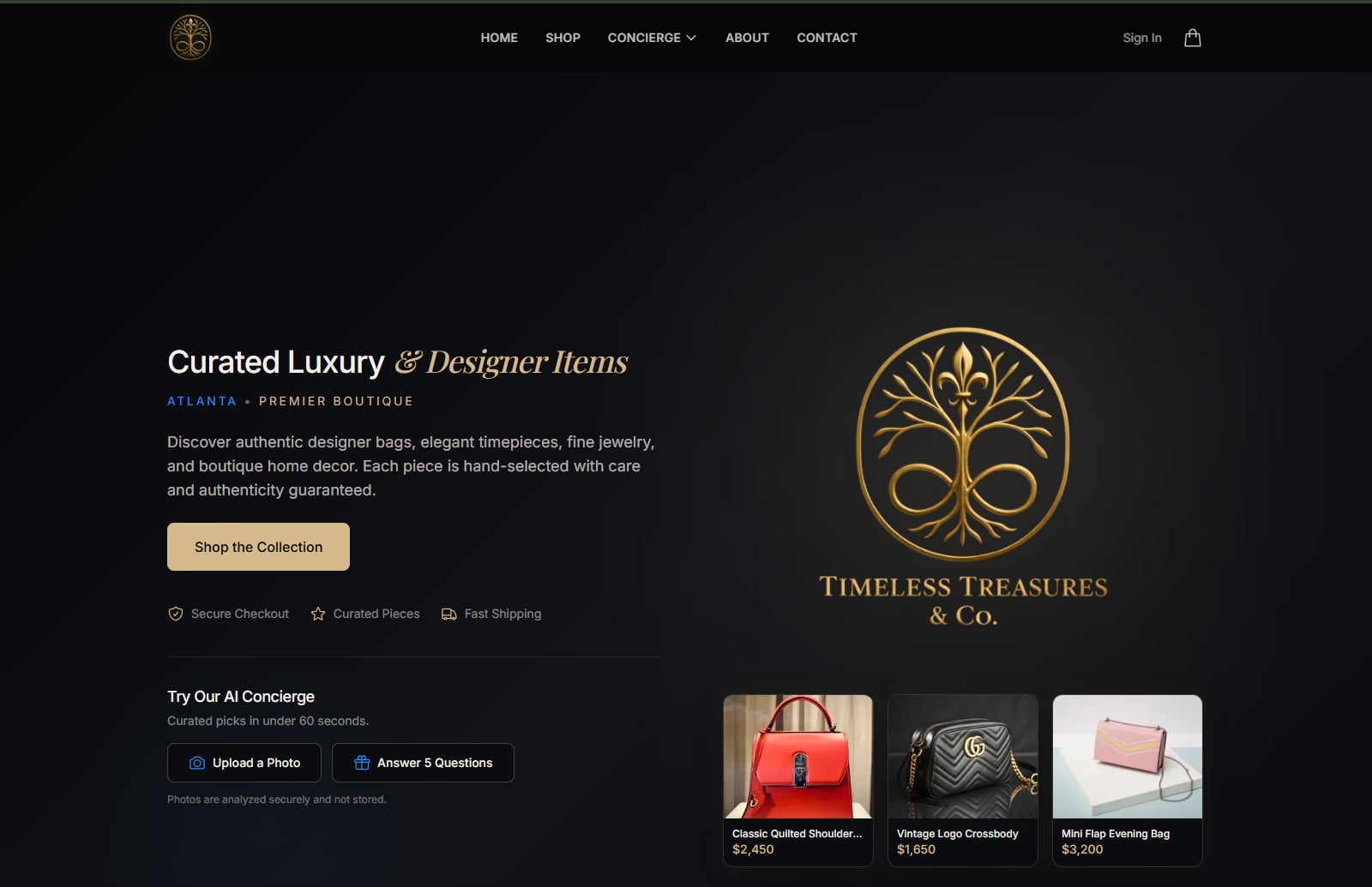 Timeless Treasures & Co. website