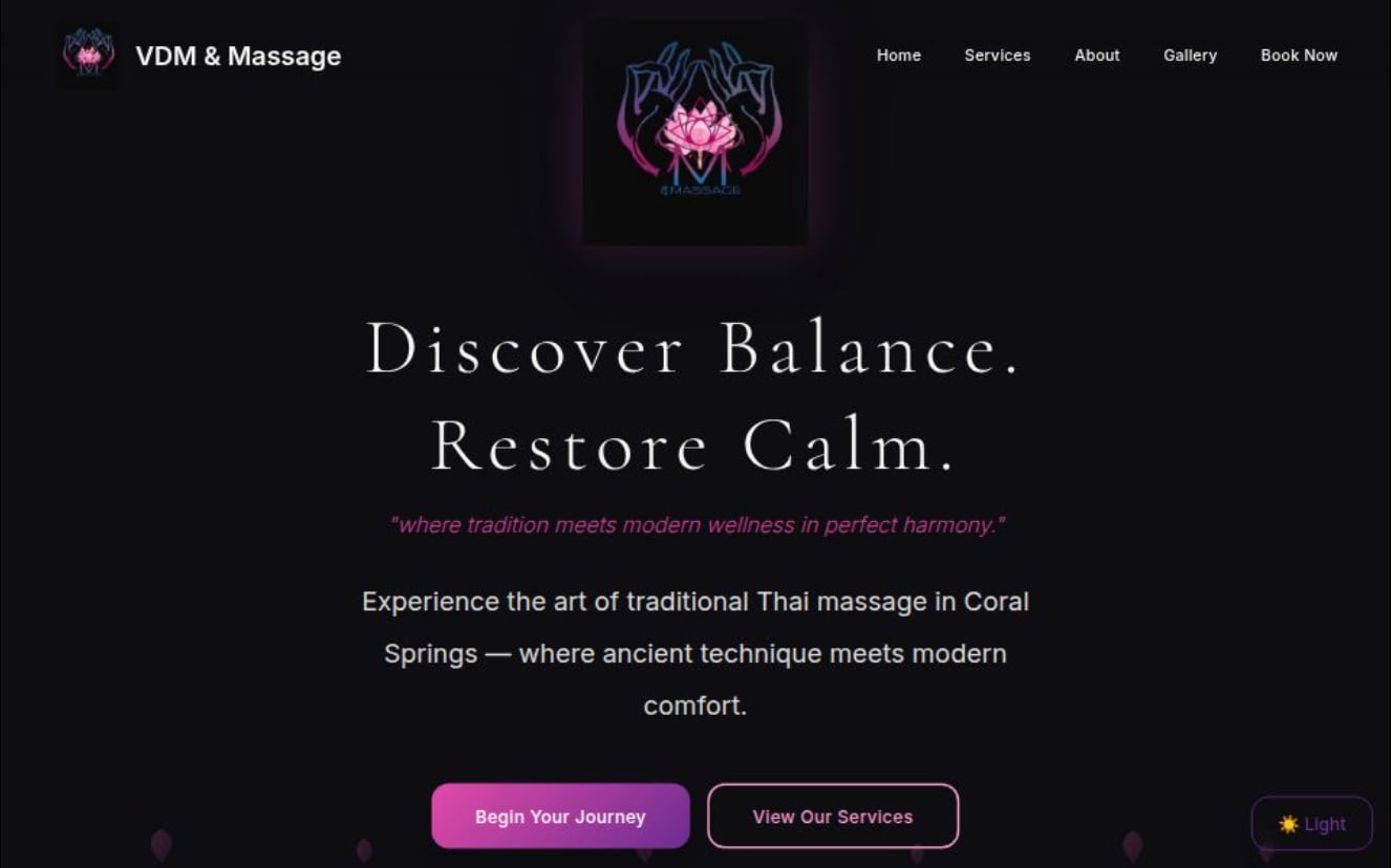 VDM Massage website